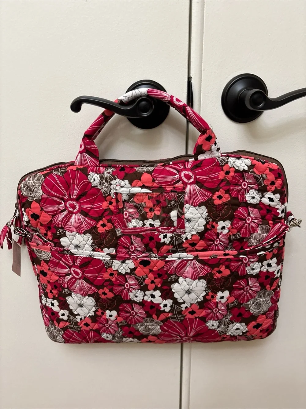 Nicole's Boutique Laptop Case Quilted Floral Print Pink White New